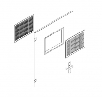 puerta metalica batiente ventilacion cubrerejilla multiusos andreu