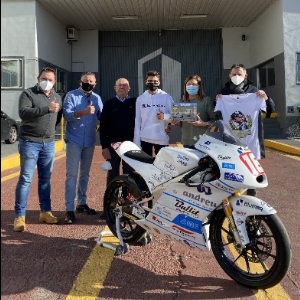 Álvaro Fuertes, campió d'Espanya de Premoto3 2021, visita Andreu Barberá, S.L.